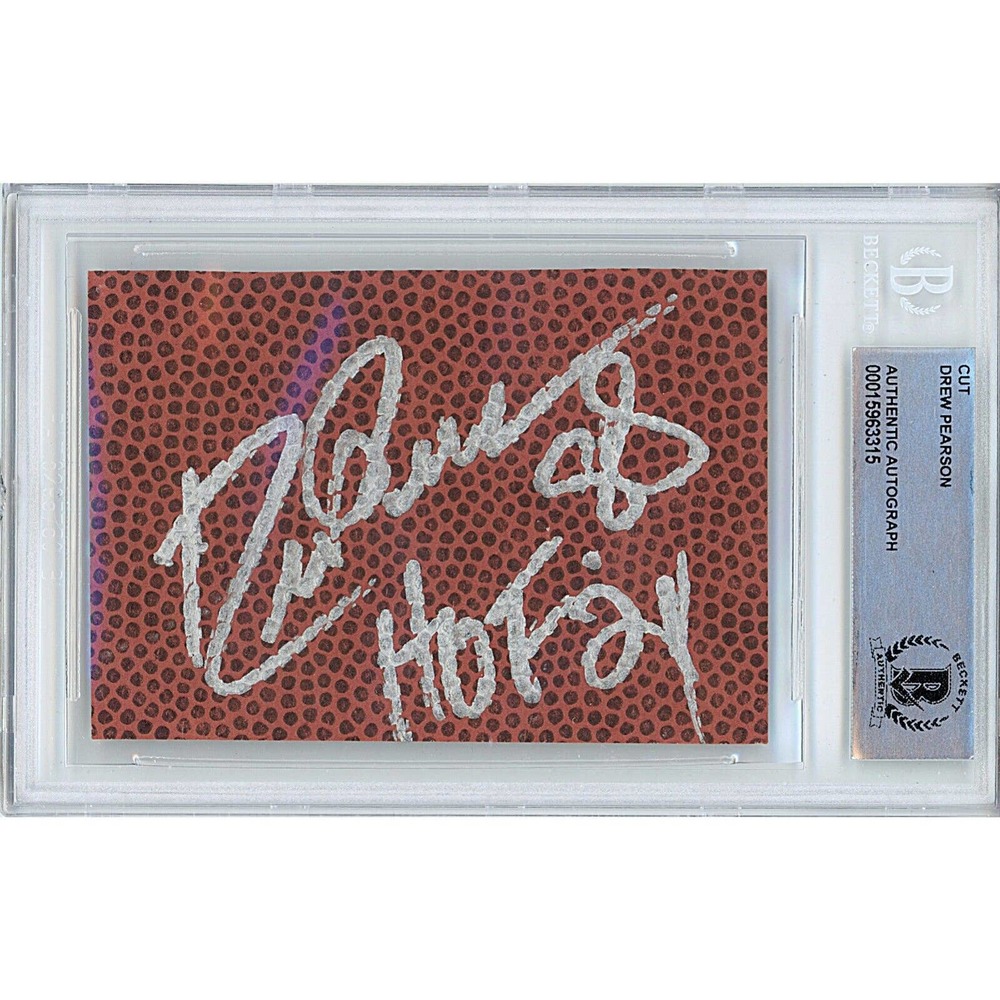 Drew Pearson Autographed Football Cut Dallas Cowboys 'HOF 21' Beckett Authentic